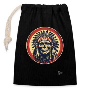 The true patriots are the natives - Closable cotton gift bag (14x20cm) - black - Front