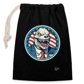 A Patriotic White Collar Monster - Closable cotton gift bag (14x20cm) - black - Front
