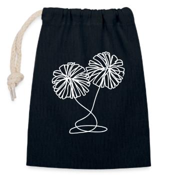 Dessin de pompons de pom-pom girl - Sac cadeau en coton avec cordon (14 x 20 cm) - bleu marine - Devant