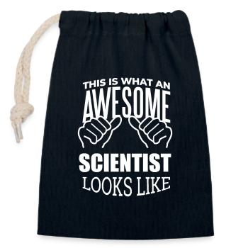 Scientist - Closable cotton gift bag (14x20cm) - navy - Front