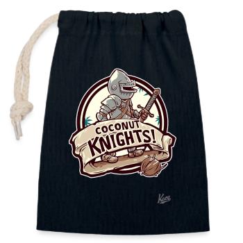 Kokosnuss-Ritter - Verschließbarer Geschenkbeutel aus Baumwolle (14x20cm) - Navy - Vorne