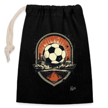Un emblème pour le football - Sac cadeau en coton avec cordon (14 x 20 cm) - noir - Devant