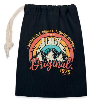 July 1975 July Anniversary 1975 July - Closable cotton gift bag (14x20cm) - navy - Front