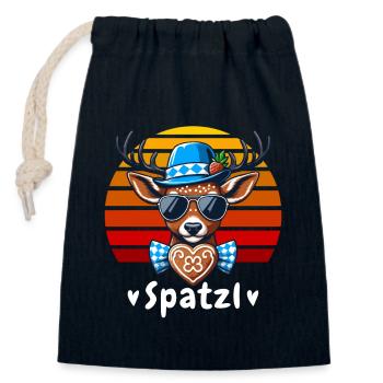 Bavaria Spatzl au pain d’épices Octobre Bleu-Blanc - Sac cadeau en coton avec cordon (14 x 20 cm) - bleu marine - Devant