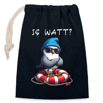 Hamburg Hamburger Möwe Watt Wattenmeer Lustig - Verschließbarer Geschenkbeutel aus Baumwolle (14x20cm) - Navy - Vorne