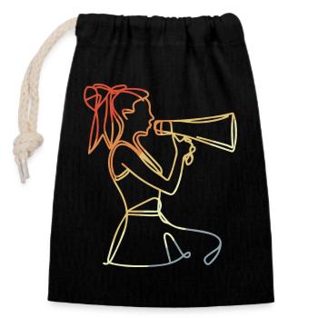 Cheerleader Vintage Look - Closable cotton gift bag (14x20cm) - black - Front