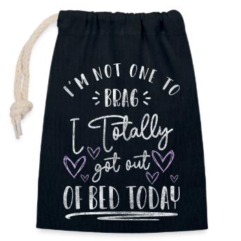 Sleep Late Riser Pajamas - Closable cotton gift bag (14x20cm) - navy - Front