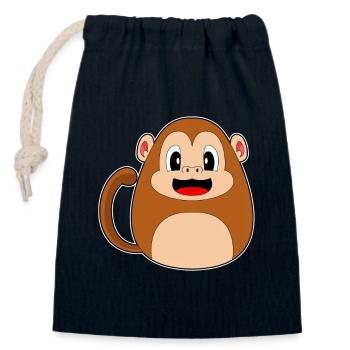 Oeuf de Pâques Monkey Easter - Sac cadeau en coton avec cordon (14 x 20 cm) - bleu marine - Devant