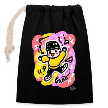 Kids Picture Breakdancer Breakdance - Closable cotton gift bag (14x20cm) - black - Front