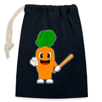 Carotte Baseball Batte de Baseball - Sac cadeau en coton avec cordon (14 x 20 cm) - bleu marine - Devant