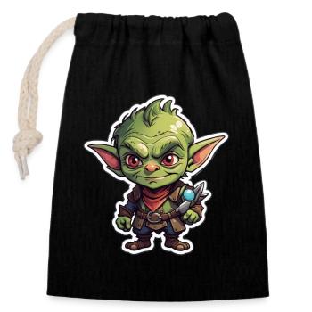 Dungeons Troll - Verschließbarer Geschenkbeutel aus Baumwolle (14x20cm) - Schwarz - Vorne