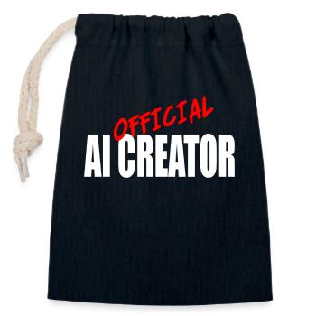 Conception graphique officielle du créateur d’IA - Sac cadeau en coton avec cordon (14 x 20 cm) - bleu marine - Devant