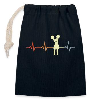 Cheerleaderin Herzlinie - Verschließbarer Geschenkbeutel aus Baumwolle (14x20cm) - Navy - Vorne
