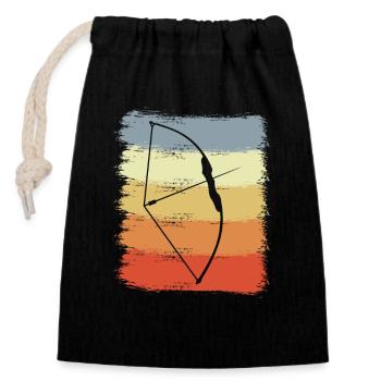 Vintage Bow and Arrow - Closable cotton gift bag (14x20cm) - black - Front