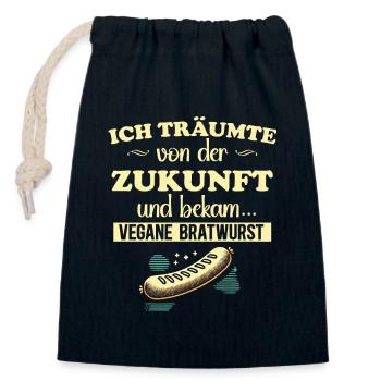 Vegane Bratwurst - Verschließbarer Geschenkbeutel aus Baumwolle (14x20cm) - Navy - Vorne