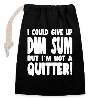 Delicious Asian Food Bao Bun Funny Dim Sum - Closable cotton gift bag (14x20cm) - black - Front