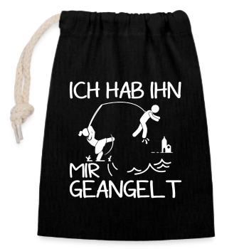 Annoncer les fiançailles je l’ai attrapé JGA - Sac cadeau en coton avec cordon (14 x 20 cm) - noir - Devant