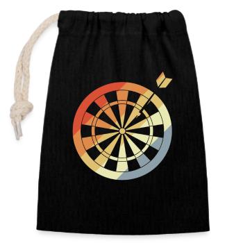Jeu de fléchettes Croquis Vintage - Sac cadeau en coton avec cordon (14 x 20 cm) - noir - Devant