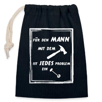 Artisan Hammer Tool Men Father's Day Funny - Closable cotton gift bag (14x20cm) - navy - Front