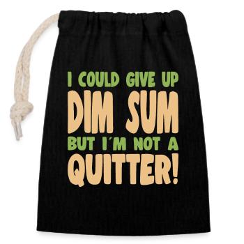 Bao Bun Funny Could Give Up Dim Sum Asian Food - Closable cotton gift bag (14x20cm) - black - Front