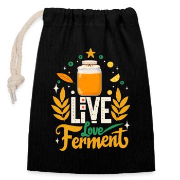 Live Love Ferment : Fermentation du miel - Sac cadeau en coton avec cordon (14 x 20 cm) - noir - Devant