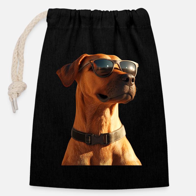 Rhodesian Ridgeback Jagdhund Hunde Stolz Ridgeback - Verschließbarer Geschenkbeutel aus Baumwolle (14x20cm) - Schwarz