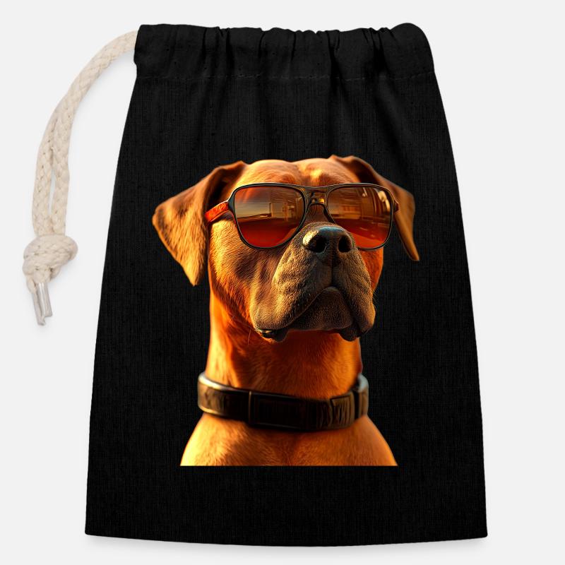 Rhodesian Ridgeback Jagdhund Hunde Stolz Ridgeback - Verschließbarer Geschenkbeutel aus Baumwolle (14x20cm) - Schwarz