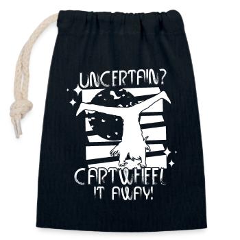 Cartwheeling Acrobat CArtwheel It Way Gymnastique - Sac cadeau en coton avec cordon (14 x 20 cm) - bleu marine - Devant