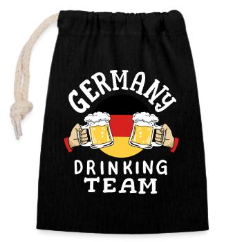 Deutschland Bierliebhaber - Verschließbarer Geschenkbeutel aus Baumwolle (14x20cm) - Schwarz - Vorne