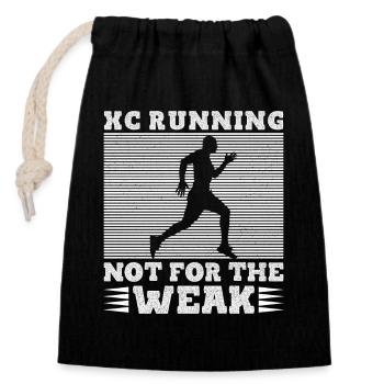 Conception de coureur de cross-country - XC Coach - Course à pied - Sac cadeau en coton avec cordon (14 x 20 cm) - noir - Devant
