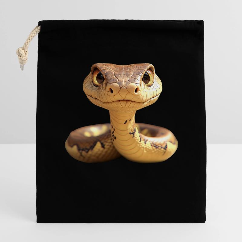 Serpent Python Cobra Mamba Serpent à sonnettes Serpent Sac cadeau en coton avec cordon (14 x 20 cm)