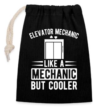 Funny Elevator Inspector Elevator Mechanic Cooler - Closable cotton gift bag (14x20cm) - black - Front