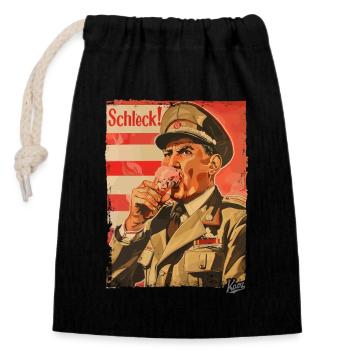 Cream for the Stupid Dictator – Schleck - Closable cotton gift bag (14x20cm) - black - Front
