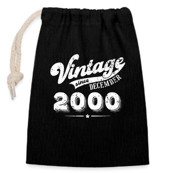 Vintage depuis Décembre 2000 Cadeau d’anniversaire - Sac cadeau en coton avec cordon (14 x 20 cm) - noir - Devant