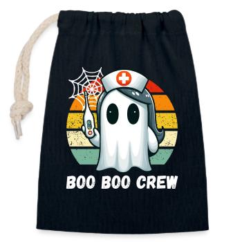 Halloween fantôme infirmière assistant médical drôle - Sac cadeau en coton avec cordon (14 x 20 cm) - bleu marine - Devant