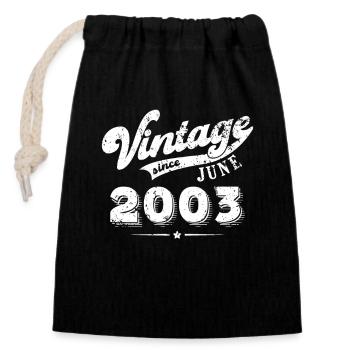 Millésime depuis Juin 2003 Cadeau d’anniversaire - Sac cadeau en coton avec cordon (14 x 20 cm) - noir - Devant