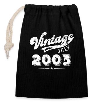 Millésime depuis Juillet 2003 Cadeau d’anniversaire - Sac cadeau en coton avec cordon (14 x 20 cm) - noir - Devant