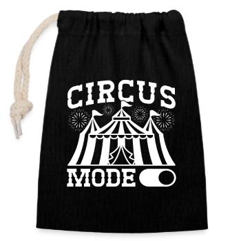 Circus Graphic Circus Mode On Gift Idea - Closable cotton gift bag (14x20cm) - black - Front