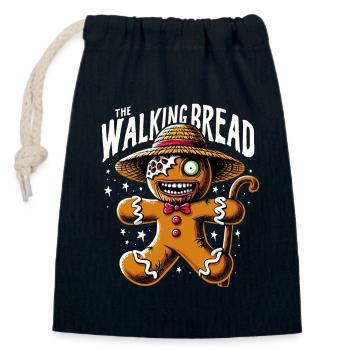 Halloween The Walking Bread Gingerbread Zombie Cool - Closable cotton gift bag (14x20cm) - navy - Front