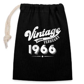 Millésime depuis Février 1966 Cadeau d’anniversaire - Sac cadeau en coton avec cordon (14 x 20 cm) - noir - Devant