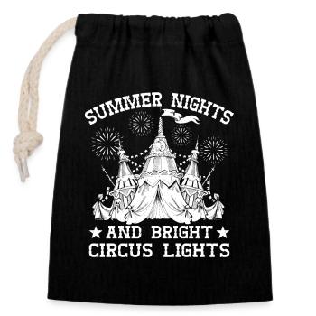 Circus Graphic Summer Night Circus Light Gift Idea - Closable cotton gift bag (14x20cm) - black - Front