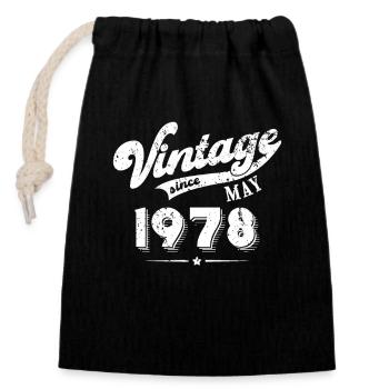Vintage depuis mai 1978 Cadeau d’anniversaire - Sac cadeau en coton avec cordon (14 x 20 cm) - noir - Devant