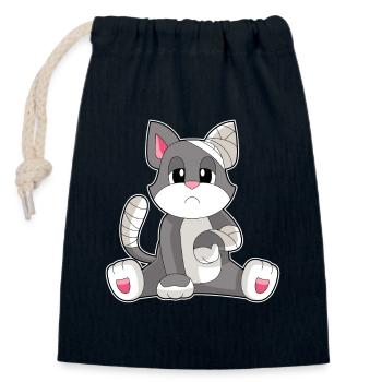 Bandage pour chat - Sac cadeau en coton avec cordon (14 x 20 cm) - bleu marine - Devant