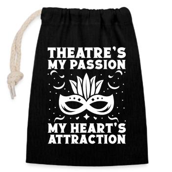 Theater My Passions My Heart´s Attraction Actor - Verschließbarer Geschenkbeutel aus Baumwolle (14x20cm) - Schwarz - Vorne