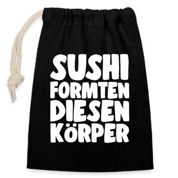 Sushi Liebhaber Sushi Formten Diesen Körper - Verschließbarer Geschenkbeutel aus Baumwolle (14x20cm) - Schwarz - Vorne
