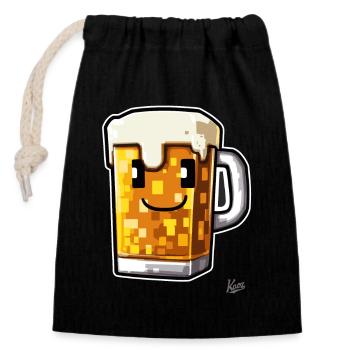 Pixel Artisan Beer - Closable cotton gift bag (14x20cm) - black - Front