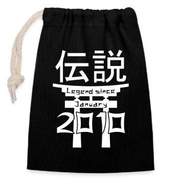 Legend since January 2010 Birthday Gift - Closable cotton gift bag (14x20cm) - black - Front