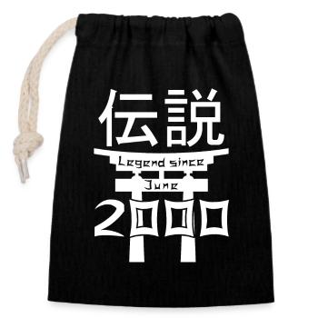 Legend since June 2000 Birthday Gift - Closable cotton gift bag (14x20cm) - black - Front
