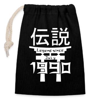 Legend since July 1990's Birthday Gift - Closable cotton gift bag (14x20cm) - black - Front