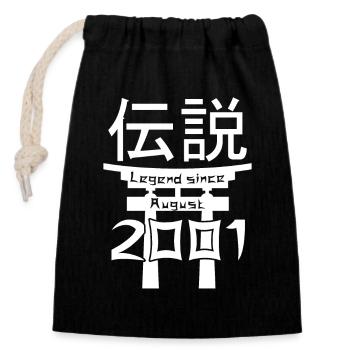 Légende depuis août 2001 Cadeau d’anniversaire - Sac cadeau en coton avec cordon (14 x 20 cm) - noir - Devant